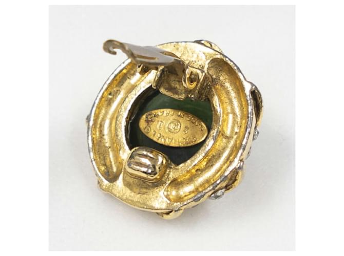 Orecchini a clip Chanel Coco Mark D'oro Verde - vista 6
