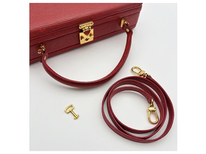 Borsa a tracolla Fendi in pelle rossa Rosso - vista 15