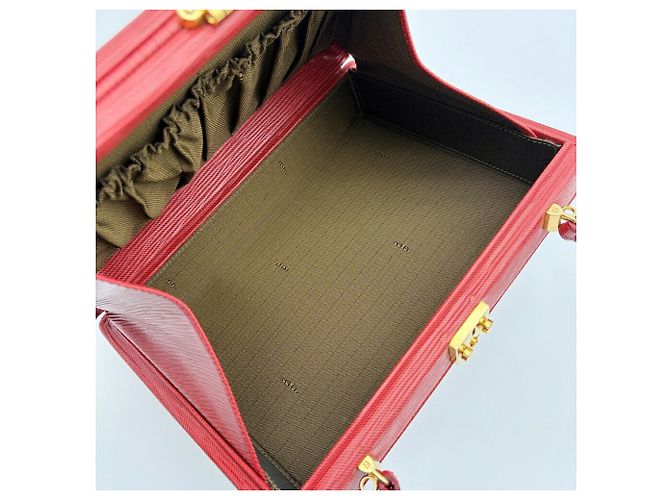 Borsa a tracolla Fendi in pelle rossa Rosso - vista 19