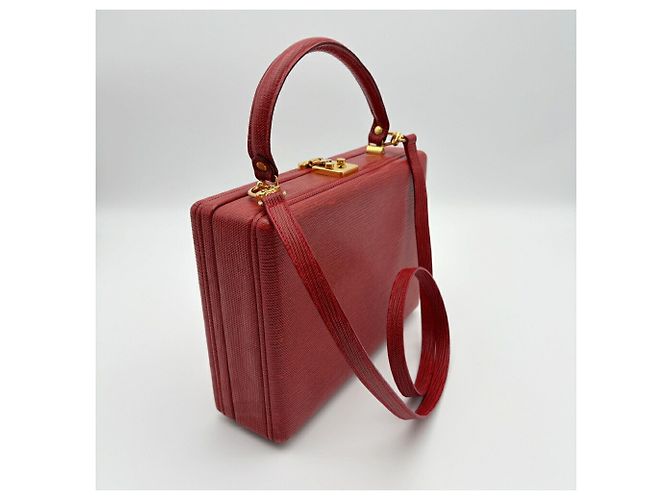 Borsa a tracolla Fendi in pelle rossa Rosso - vista 4