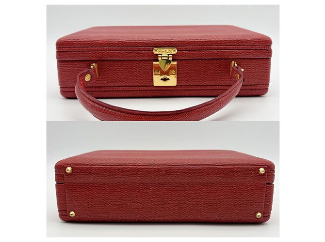 Borsa a tracolla Fendi in pelle rossa Rosso - vista 7