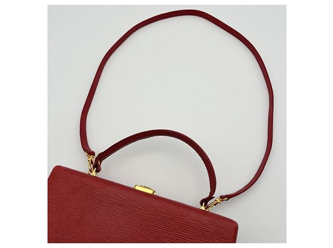 Borsa a tracolla Fendi in pelle rossa Rosso - vista 8