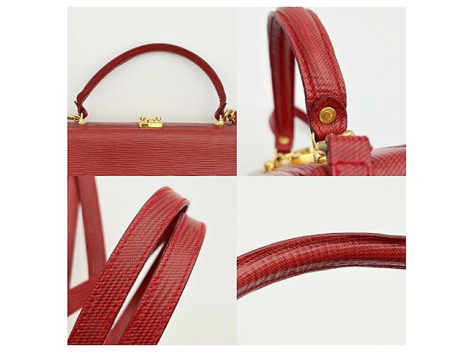 Borsa a tracolla Fendi in pelle rossa Rosso - vista 9