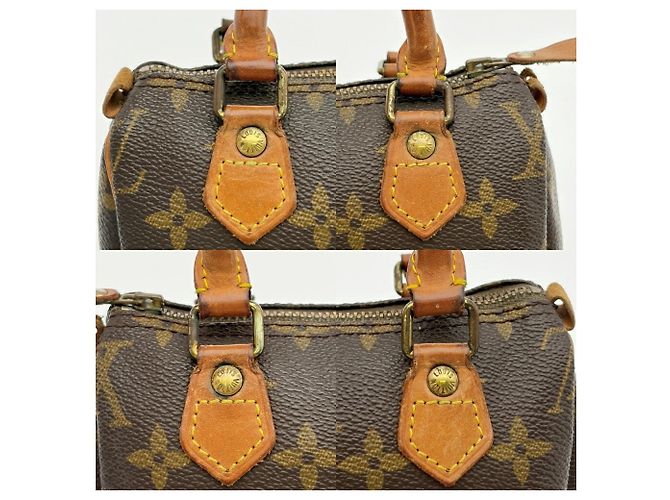Bolso Louis Vuitton Monogram Mini Speedy Boston Bag M41534 Castaño - vista 10