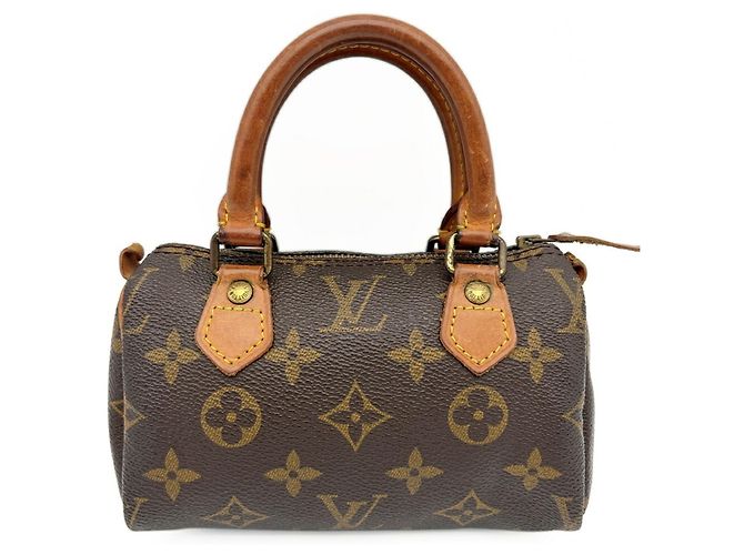 Bolso Louis Vuitton Monogram Mini Speedy Boston Bag M41534 Castaño - vista 2