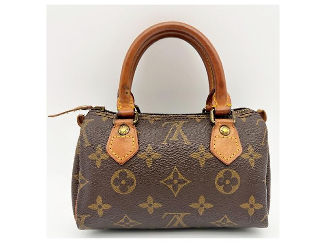 Bolso Louis Vuitton Monogram Mini Speedy Boston Bag M41534 Castaño - vista 3