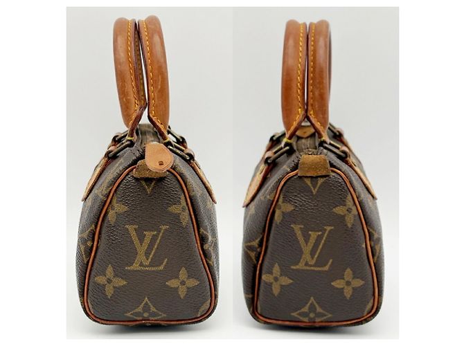 Bolso Louis Vuitton Monogram Mini Speedy Boston Bag M41534 Castaño - vista 5