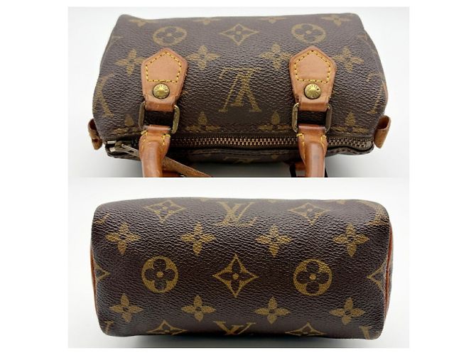 Bolso Louis Vuitton Monogram Mini Speedy Boston Bag M41534 Castaño - vista 6