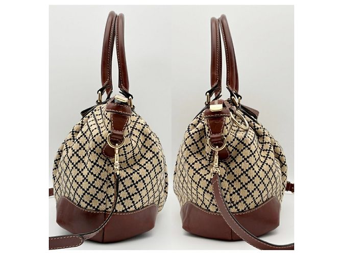 Borsa a tracolla Gucci Diamante Sukey Marrone Beige - vista 4