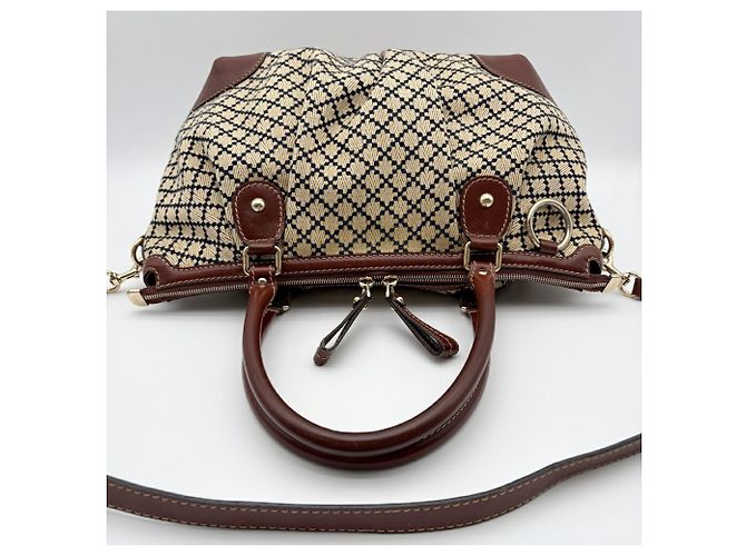 Borsa a tracolla Gucci Diamante Sukey Marrone Beige - vista 5