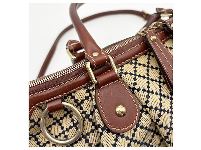 Borsa a tracolla Gucci Diamante Sukey Marrone Beige - vista 8
