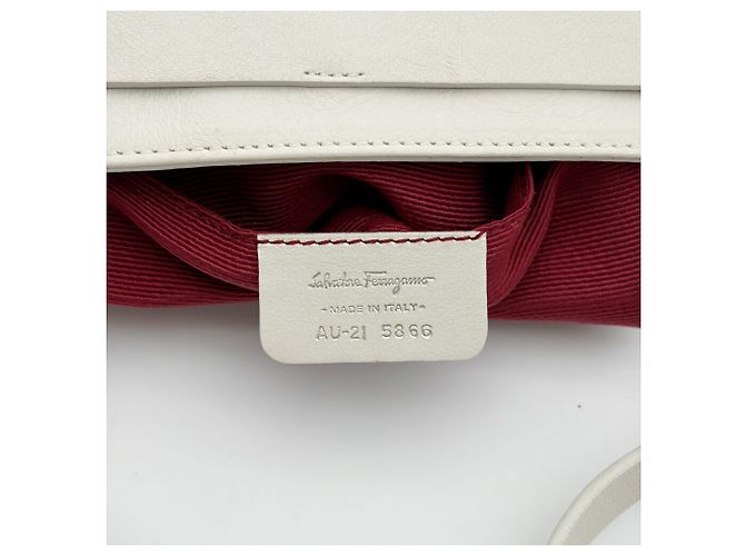 Borsa a tracolla Salvatore Ferragamo Gancini Rosa Bianco - vista 17
