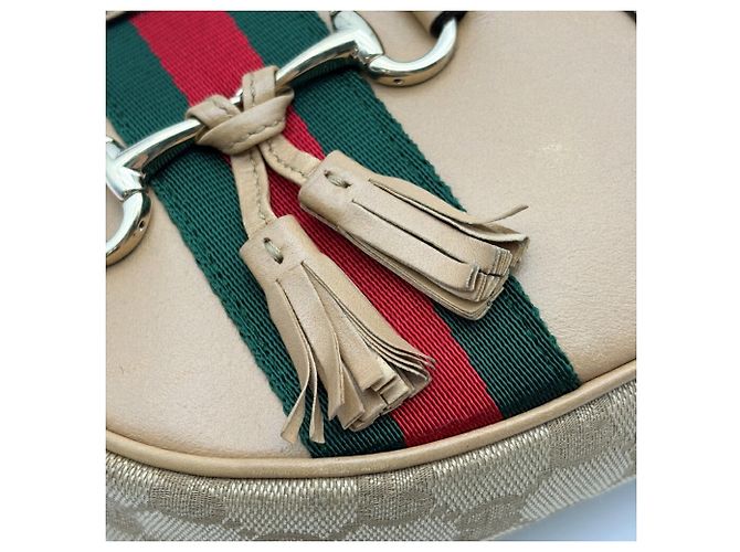 Borsa a tracolla in tela Gucci Marrone Beige - vista 11