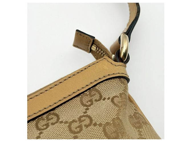 Borsa a tracolla in tela Gucci Marrone Beige - vista 12