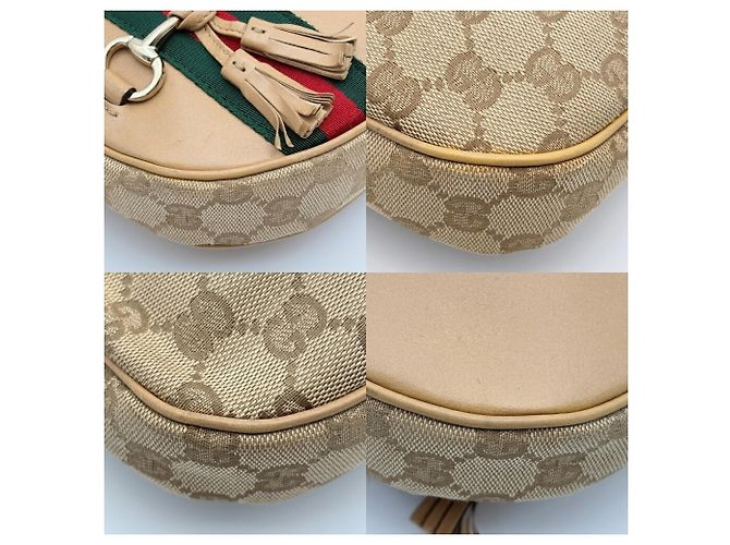 Borsa a tracolla in tela Gucci Marrone Beige - vista 15