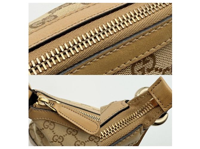 Borsa a tracolla in tela Gucci Marrone Beige - vista 16