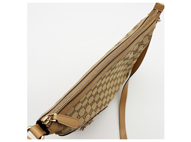 Borsa a tracolla in tela Gucci Marrone Beige - vista 17