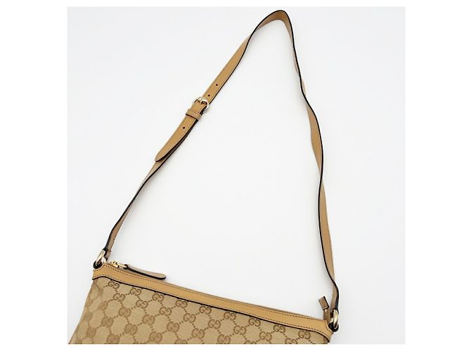 Borsa a tracolla in tela Gucci Marrone Beige - vista 7