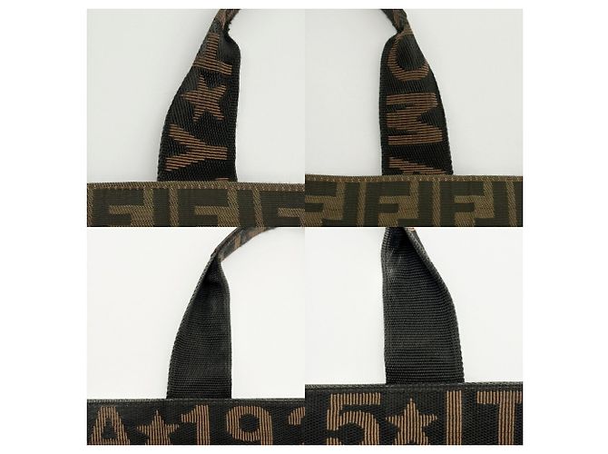 Fendi Zucca Tote Bag Braun Leder und Canvas - Ansicht 11