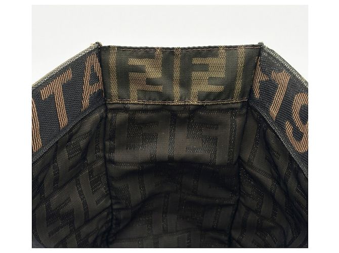 Fendi Zucca Tote Bag Braun Leder und Canvas - Ansicht 18