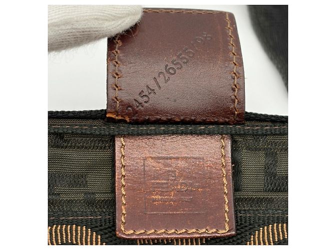 Fendi Zucca Tote Bag Braun Leder und Canvas - Ansicht 21