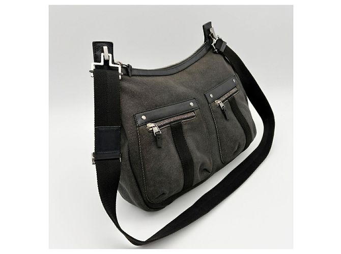 Borsa a tracolla in pelle e denim da uomo Gucci Nero - vista 4