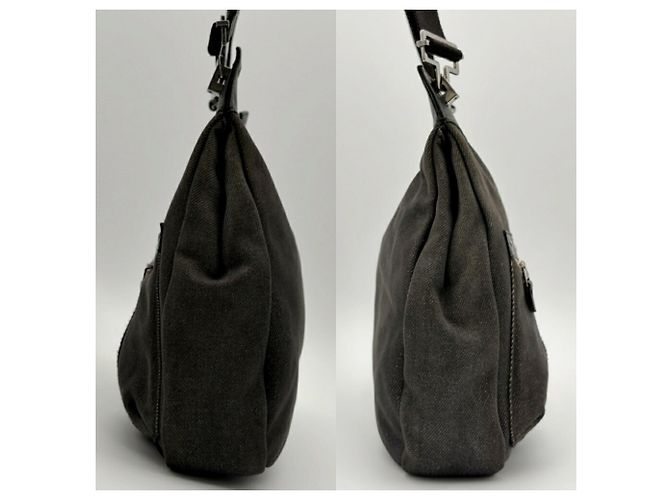 Borsa a tracolla in pelle e denim da uomo Gucci Nero - vista 5