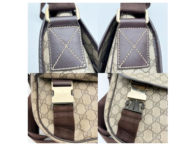 Borsa a tracolla Gucci GG Supreme da uomo Marrone Beige - vista 10