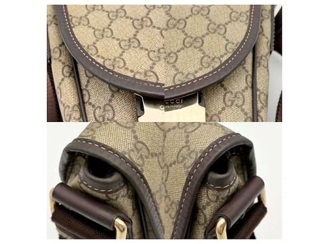 Borsa a tracolla Gucci GG Supreme da uomo Marrone Beige - vista 11