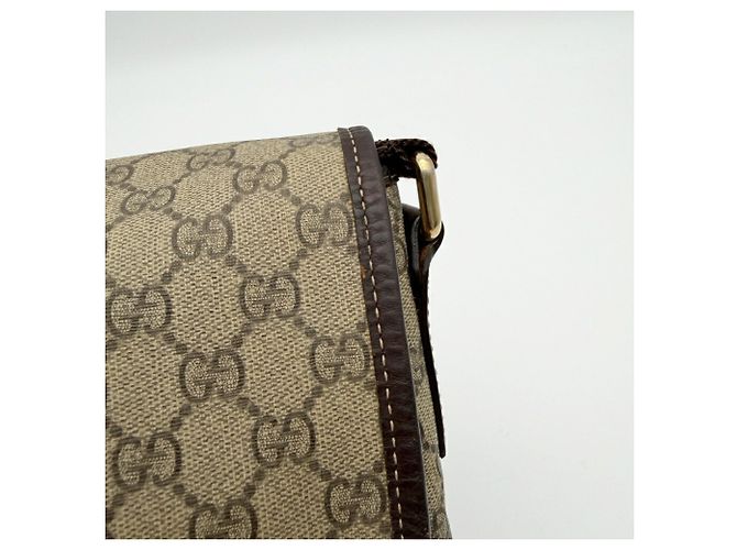 Borsa a tracolla Gucci GG Supreme da uomo Marrone Beige - vista 12