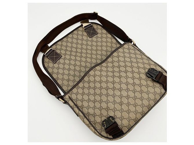 Borsa a tracolla Gucci GG Supreme da uomo Marrone Beige - vista 15