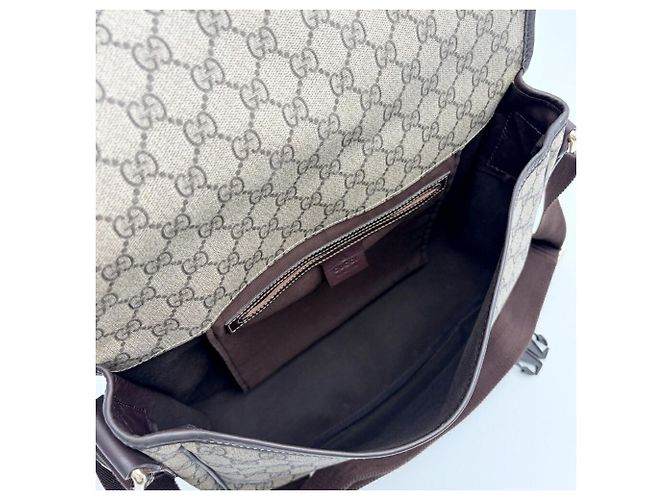 Borsa a tracolla Gucci GG Supreme da uomo Marrone Beige - vista 16