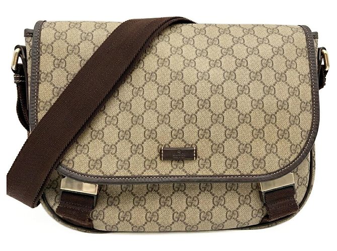 Borsa a tracolla Gucci GG Supreme da uomo Marrone Beige - vista 2
