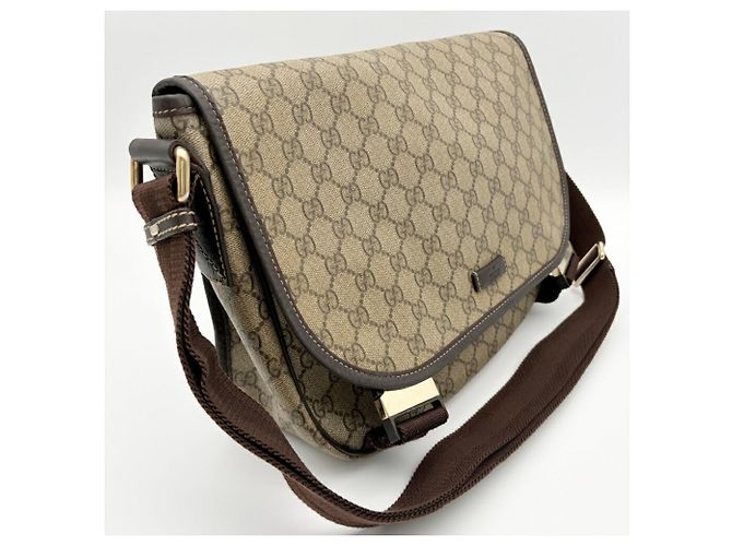 Borsa a tracolla Gucci GG Supreme da uomo Marrone Beige - vista 4
