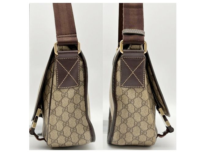 Borsa a tracolla Gucci GG Supreme da uomo Marrone Beige - vista 5