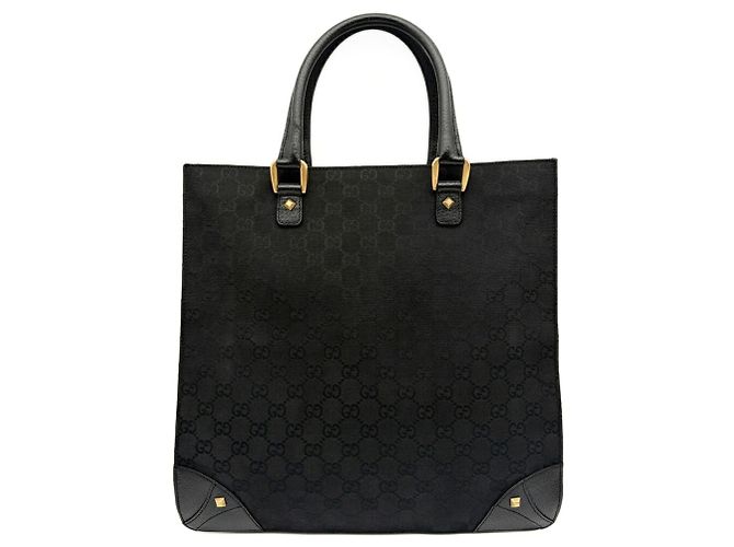 Borsa Tote Gucci GG Canvas Nero - vista 2