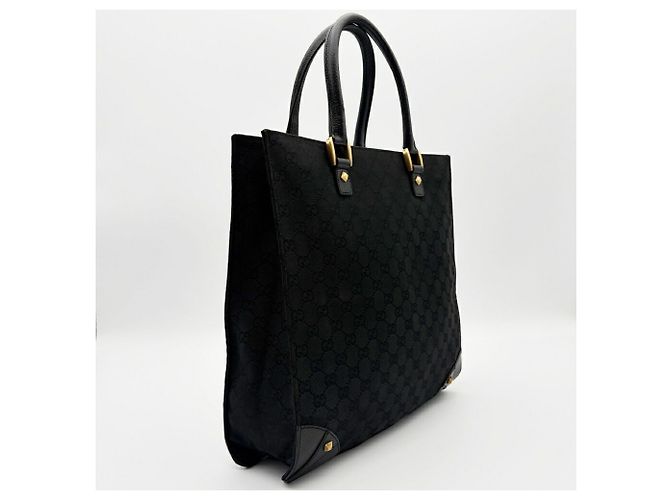 Borsa Tote Gucci GG Canvas Nero - vista 4