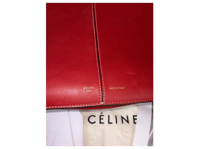 Cabas Borsa tote Céline in pelle rossa Rosso - vista 10