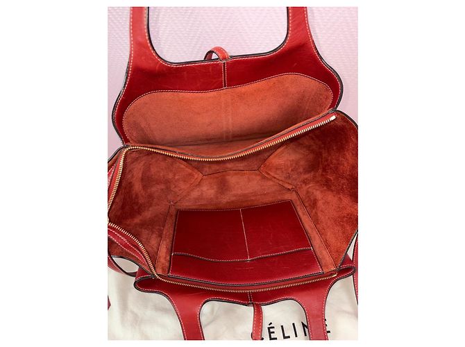Cabas Borsa tote Céline in pelle rossa Rosso - vista 16