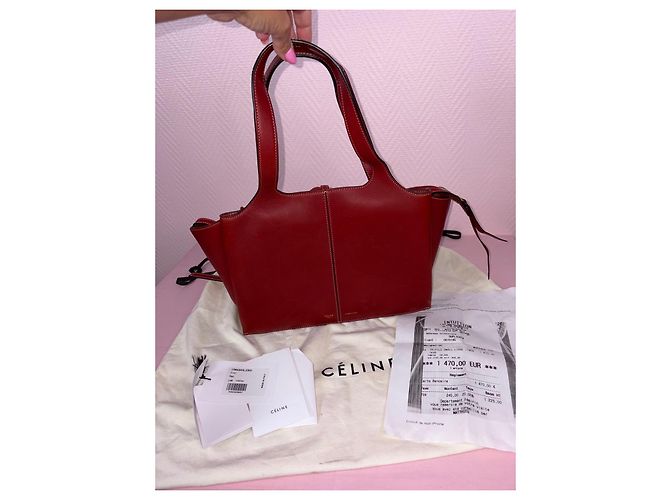 Cabas Borsa tote Céline in pelle rossa Rosso - vista 3