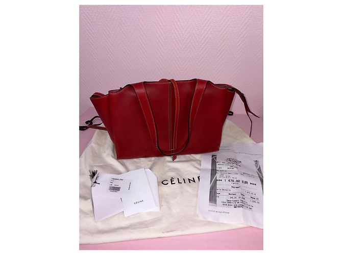 Cabas Borsa tote Céline in pelle rossa Rosso - vista 4