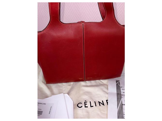 Cabas Borsa tote Céline in pelle rossa Rosso - vista 6