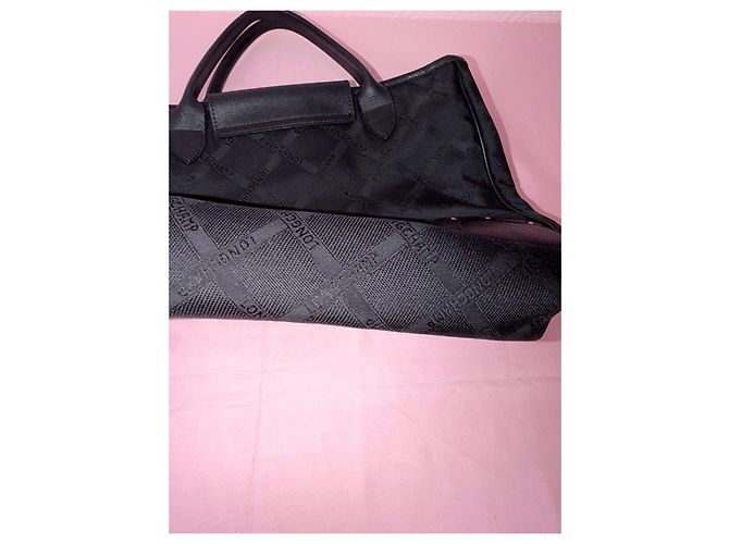 Borsa shopper Longchamp nera in tela monogrammata Nero - vista 11