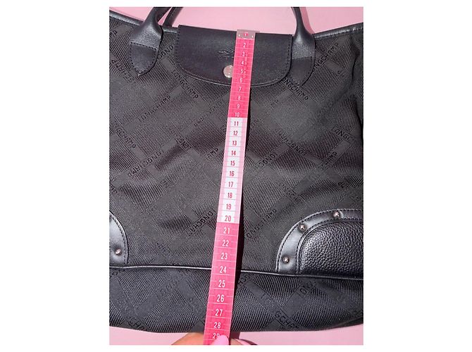 Borsa shopper Longchamp nera in tela monogrammata Nero - vista 15