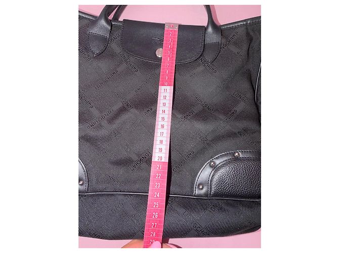 Borsa shopper Longchamp nera in tela monogrammata Nero - vista 17