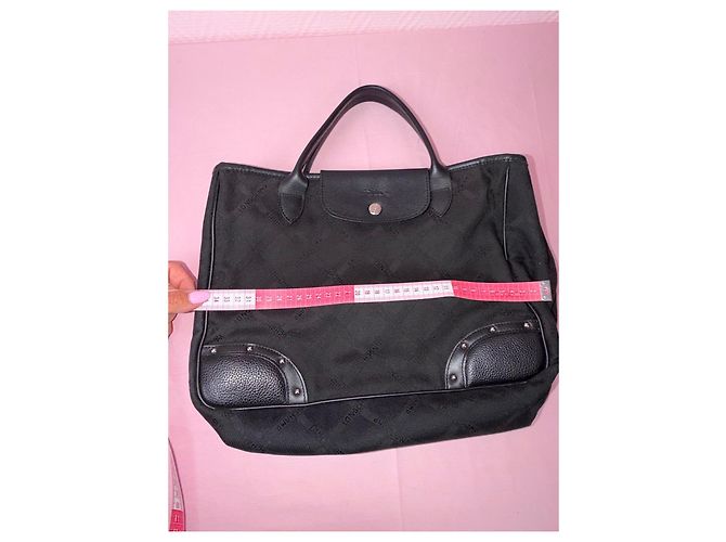 Borsa shopper Longchamp nera in tela monogrammata Nero - vista 18