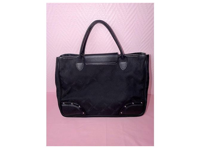 Borsa shopper Longchamp nera in tela monogrammata Nero - vista 4