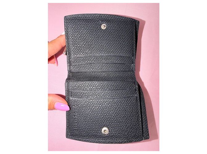 Longchamp wallet in black grained leather - view 3
