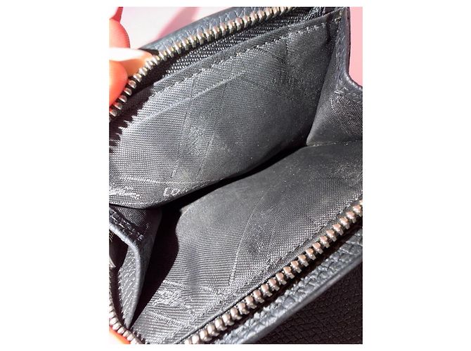 Longchamp wallet in black grained leather - view 4