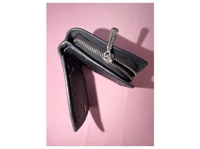 Longchamp wallet in black grained leather - view 6